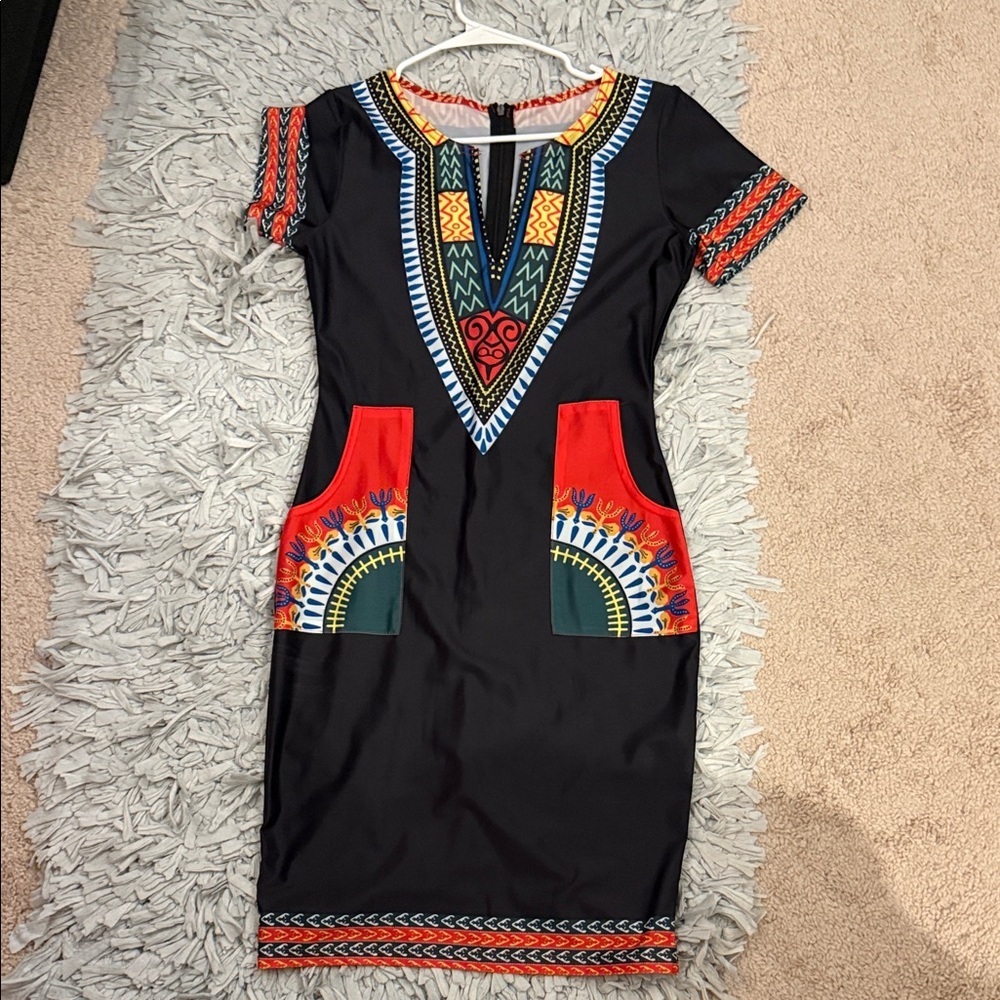 Colorful Patterned Women's Dress